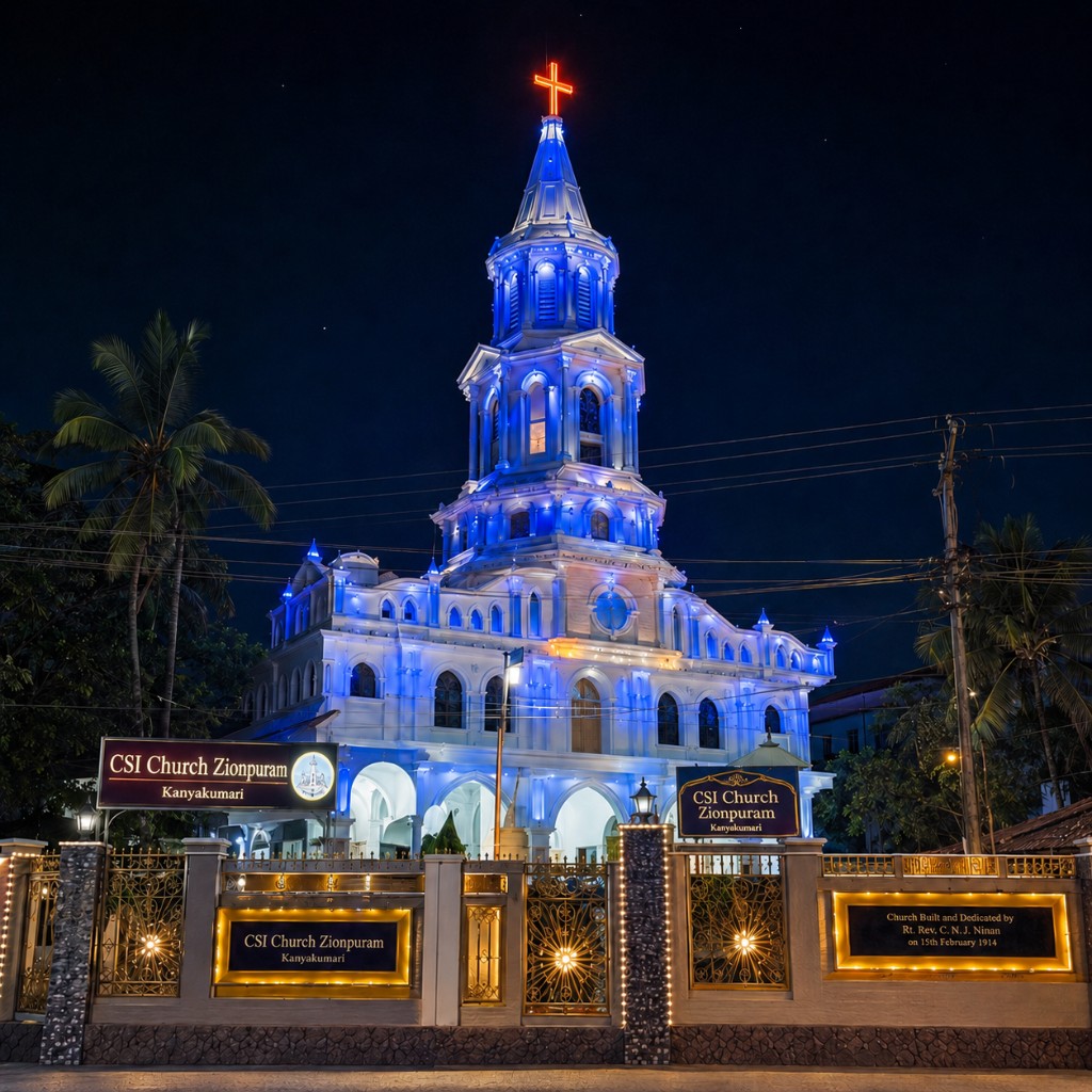 Festival illumination at CSI Church Zionpuram